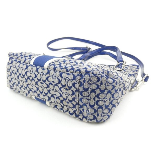 Coach Signature Navy Foldover Crossbody F27024 - Picture 4 of 16